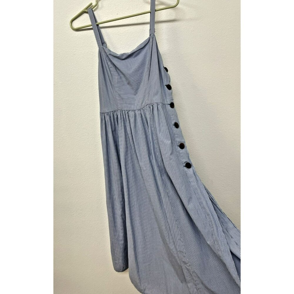 Urban Outfitters Women’s Large Midi Dress Flair Button Side Slit Summer Halter